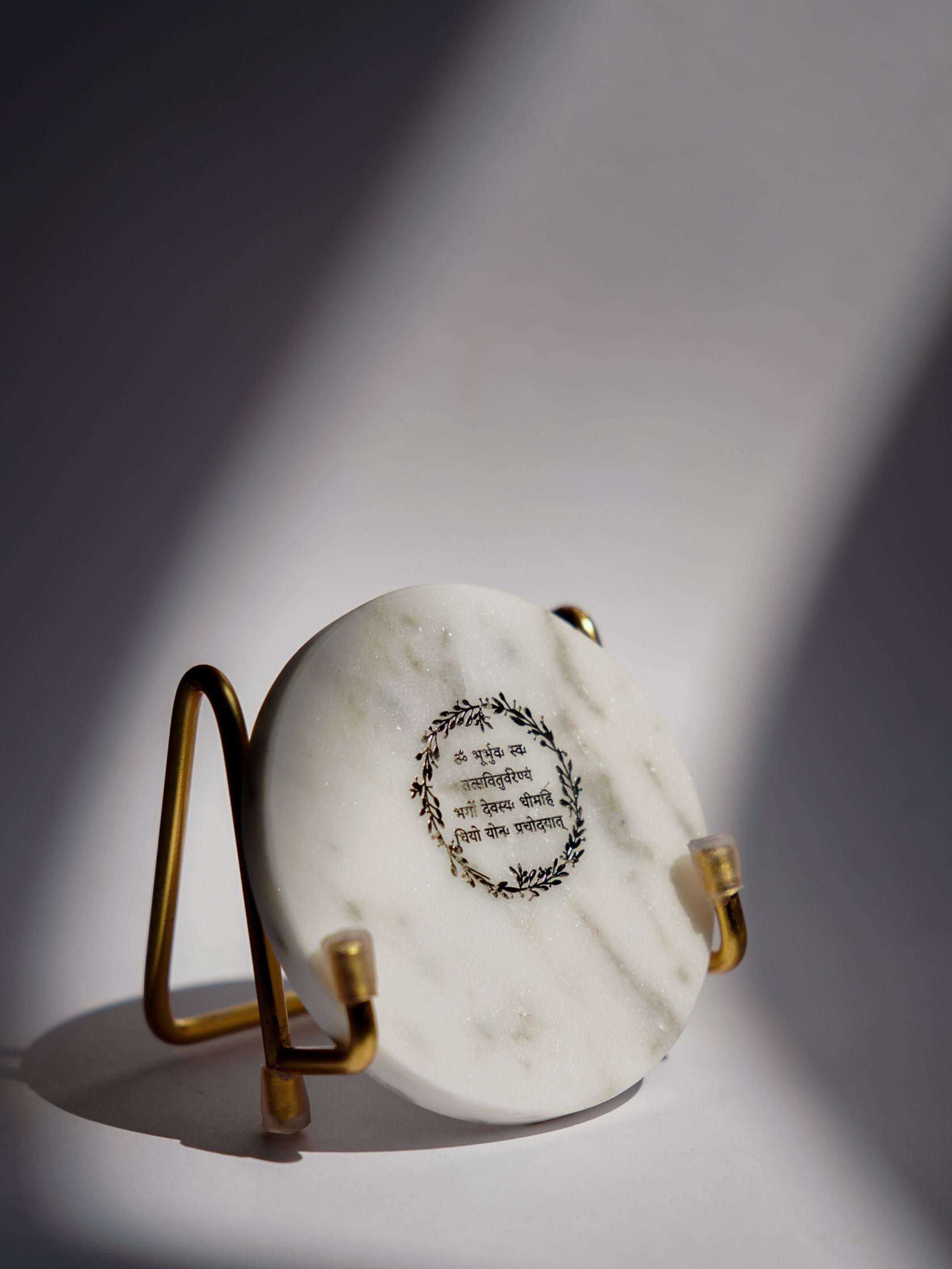 Marble Decor with  Metal Holder