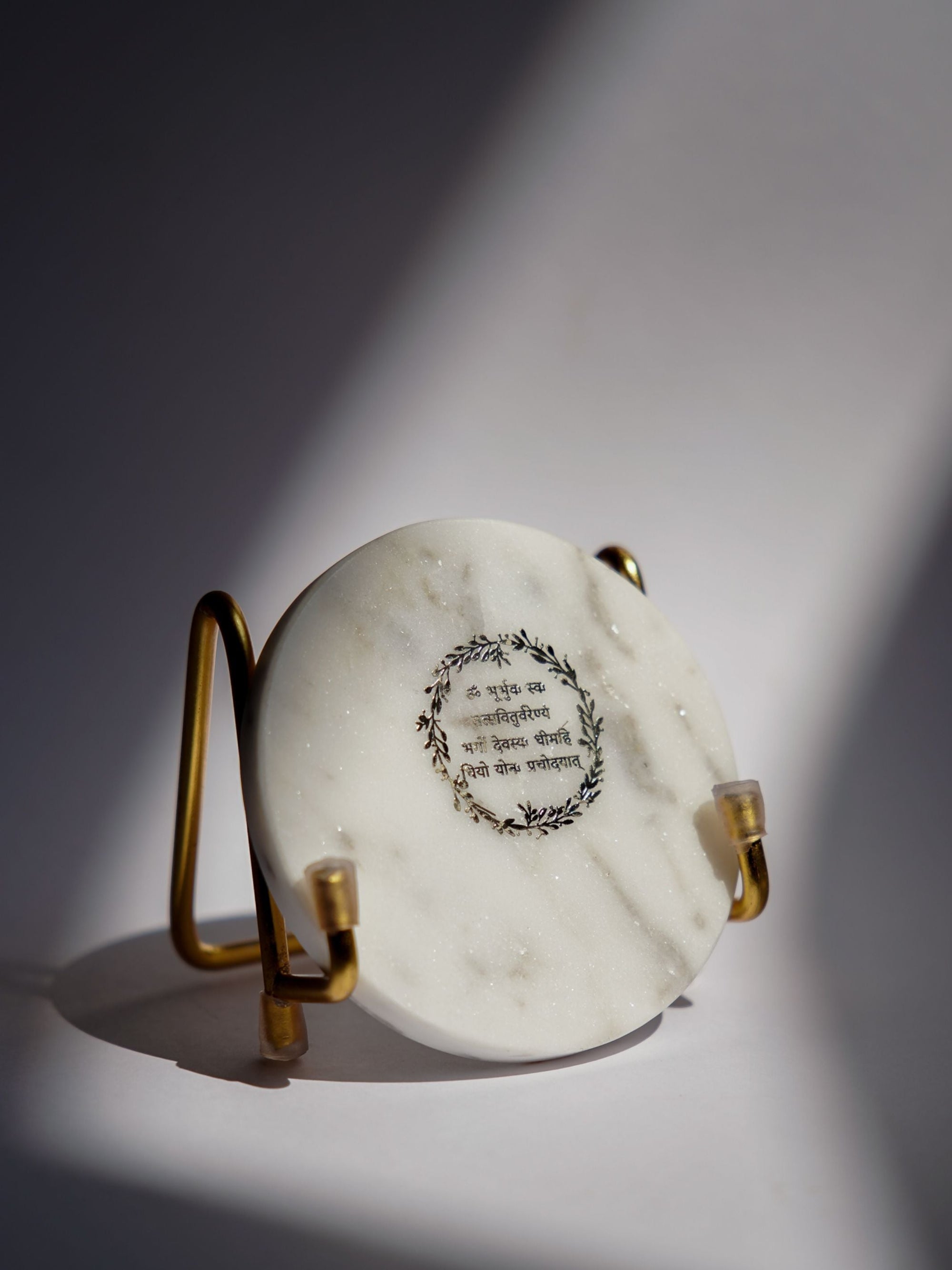 Marble Decor with  Metal Holder