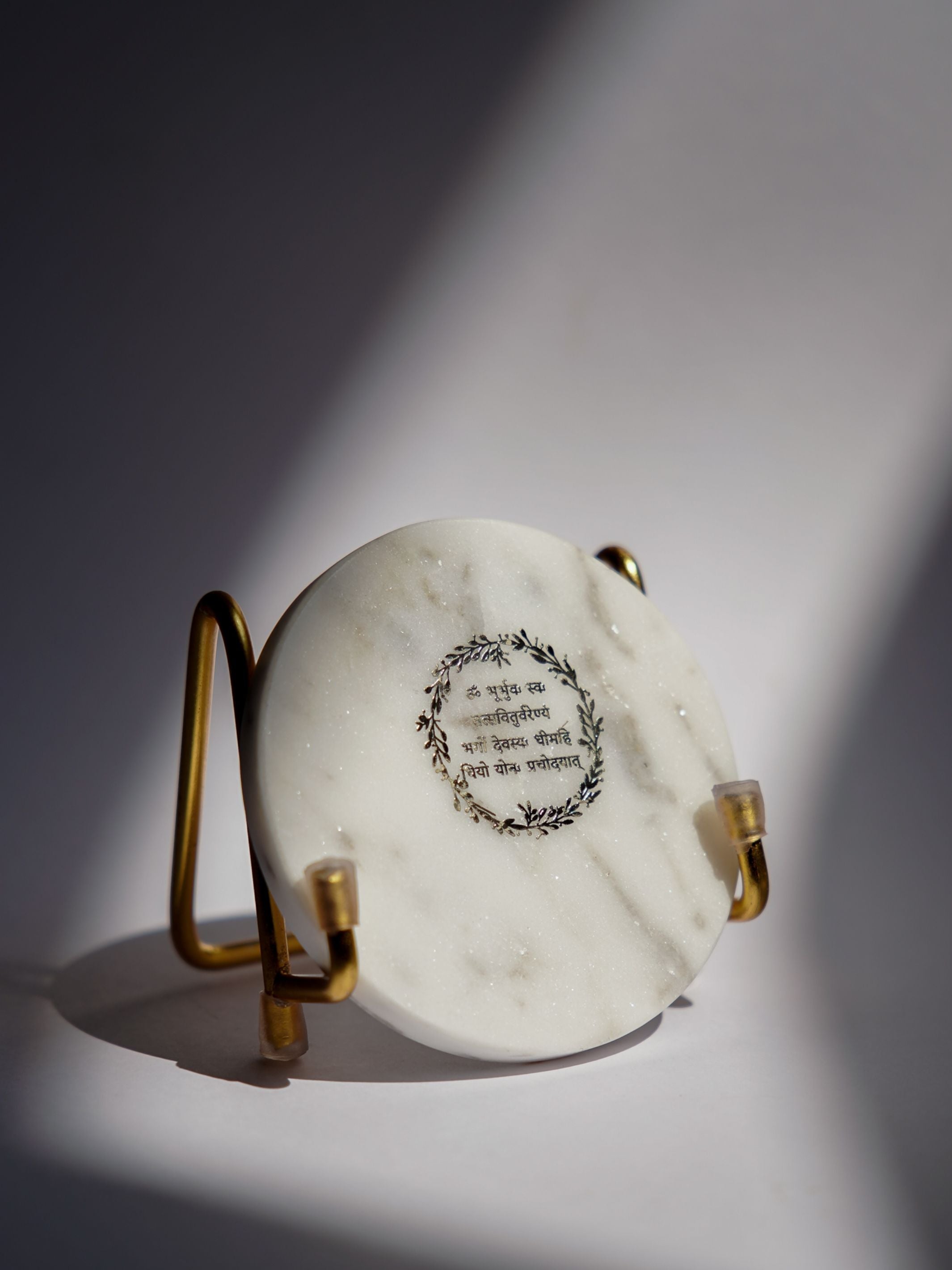 Marble Decor with  Metal Holder