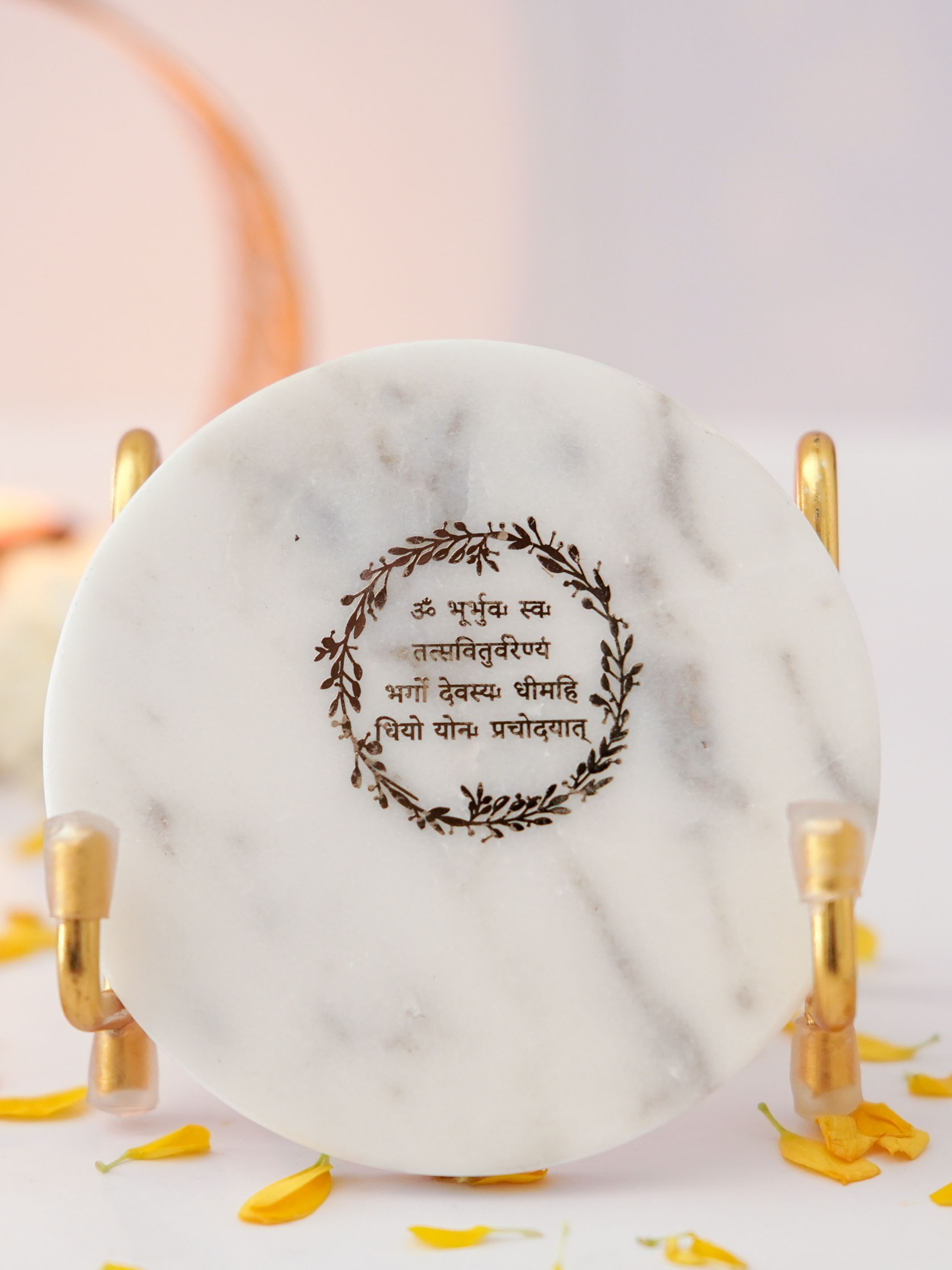 Marble Decor with  Metal Holder