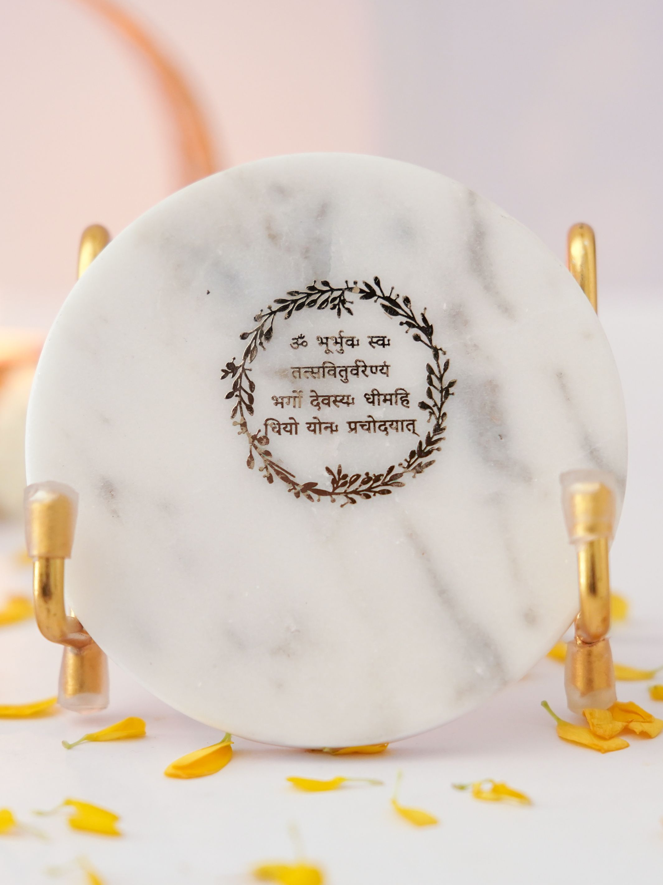 Marble Decor with  Metal Holder
