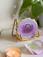 Gayatri Mantra Metal Holder with Agate