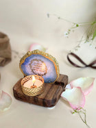 Gayatri Mantra Tea Light Holder - Agate with Wood