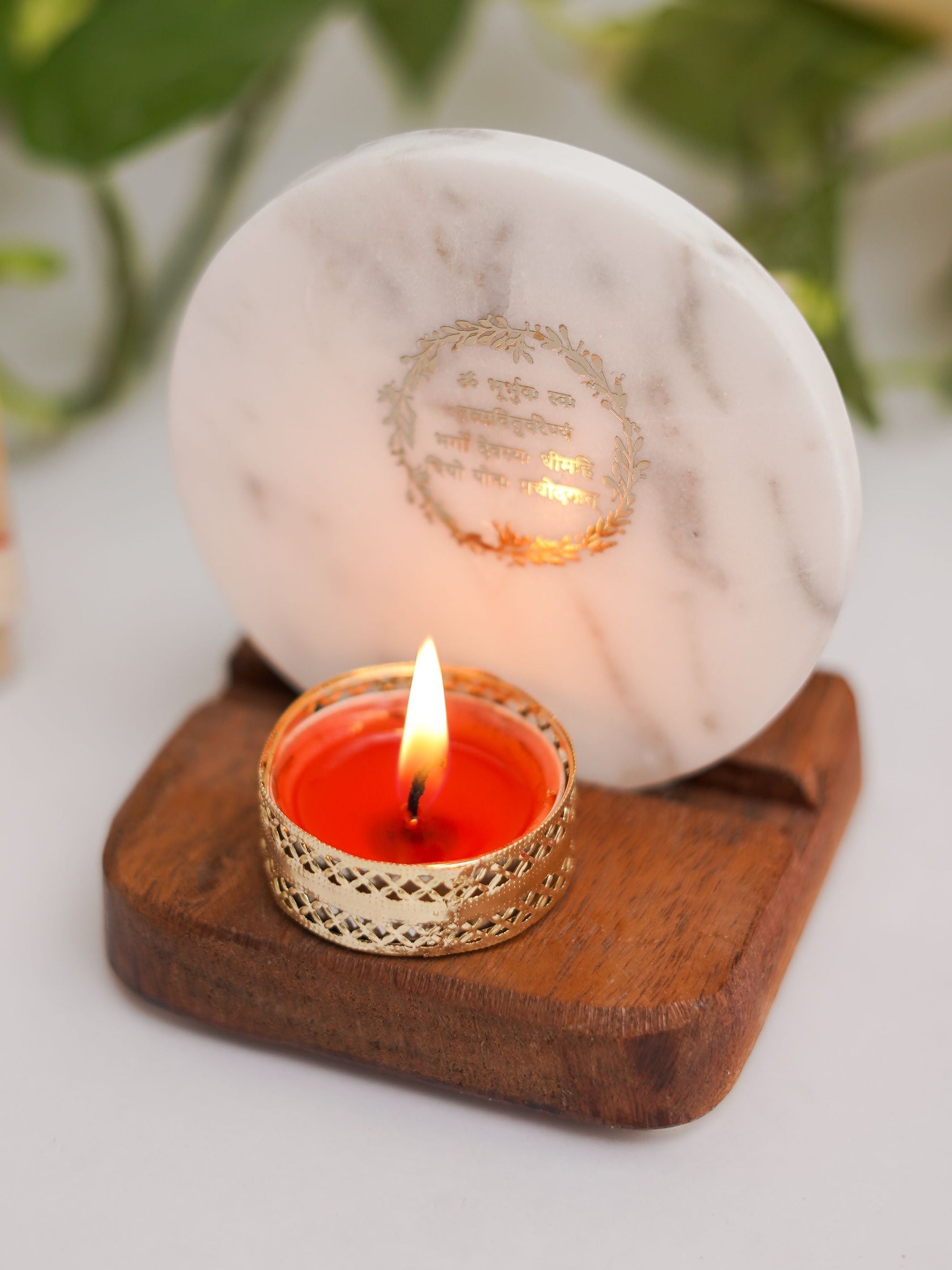Marble & Wood -  Tea Light Holder