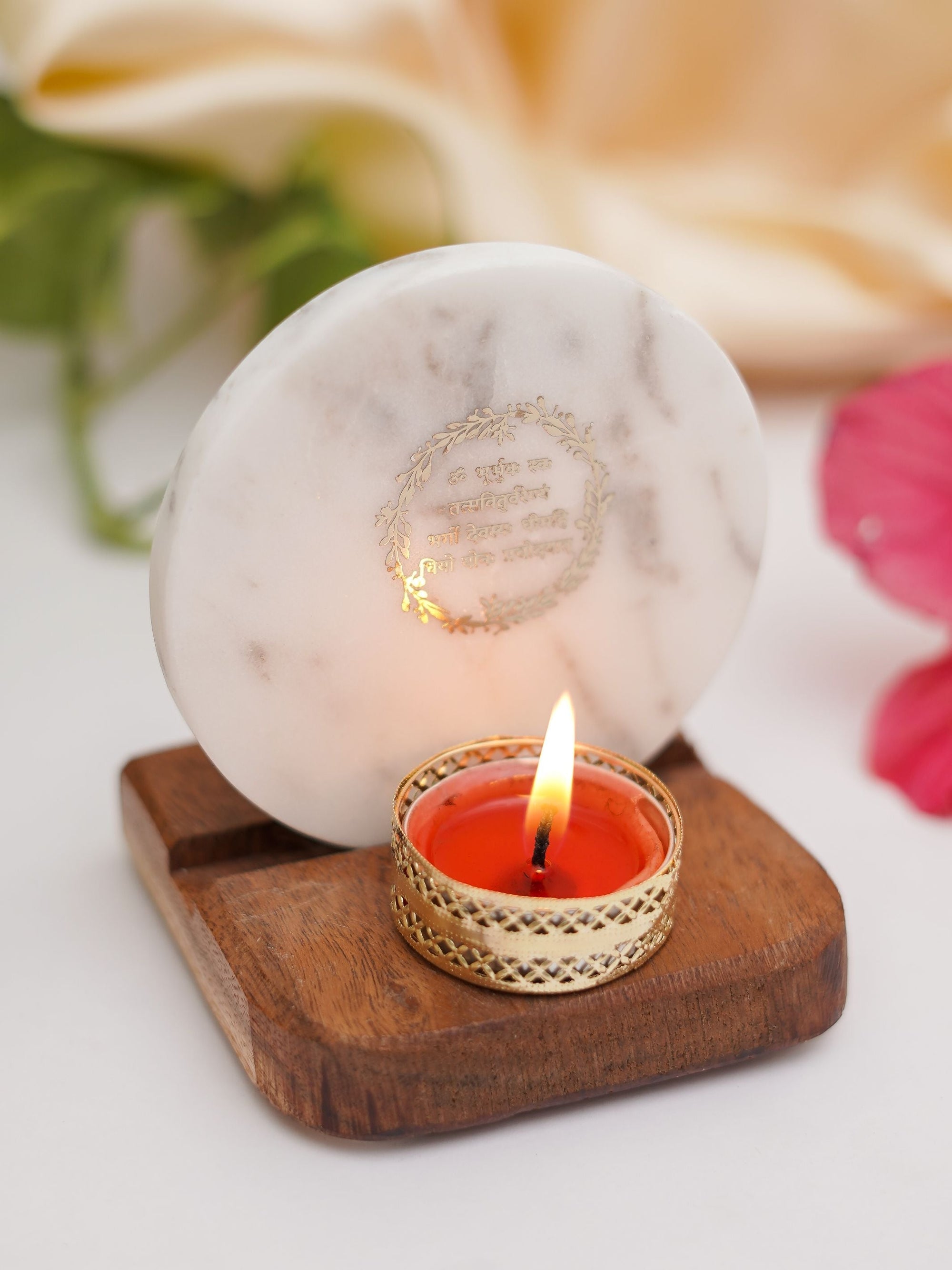 Marble & Wood -  Tea Light Holder