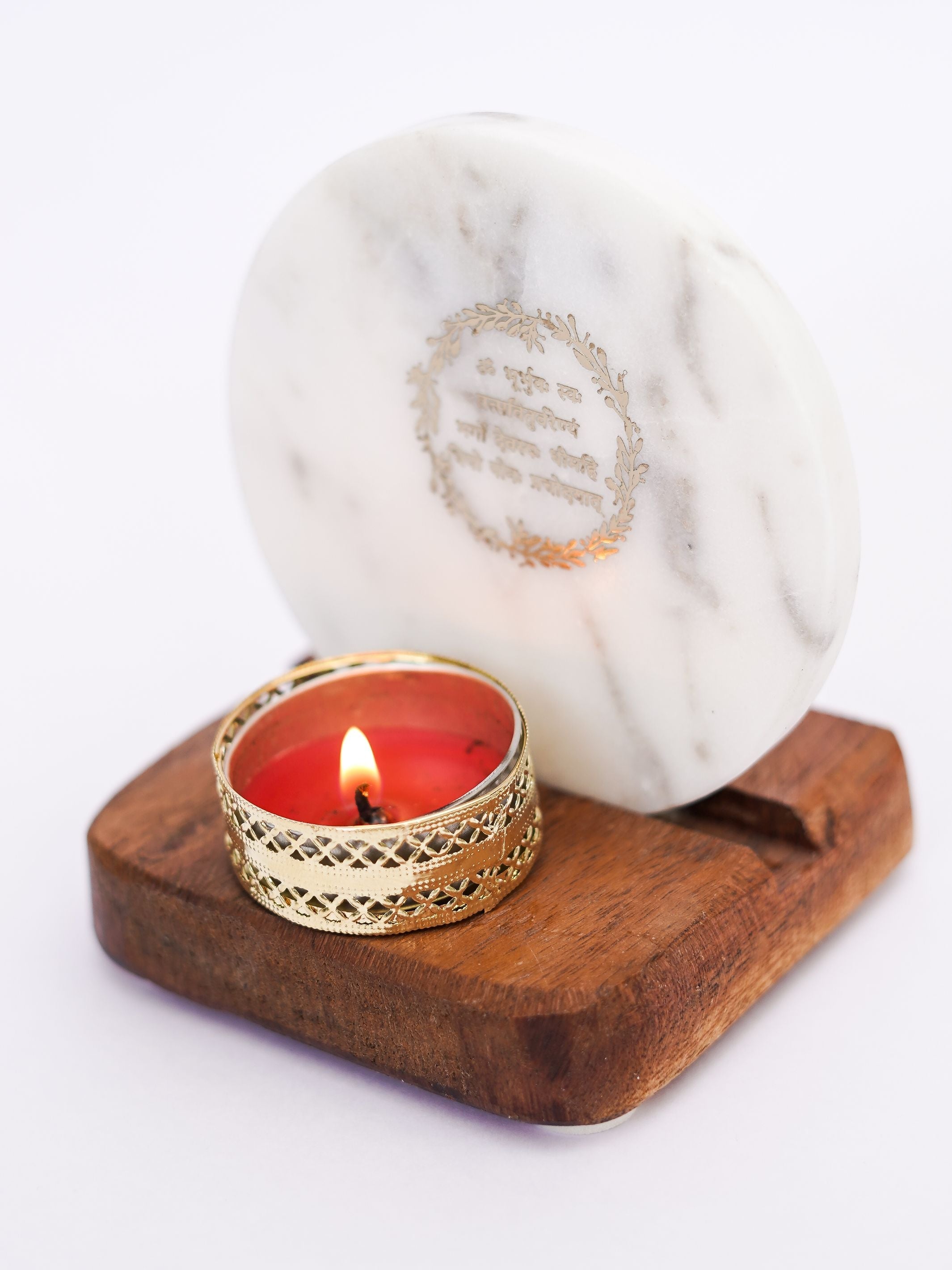 Marble & Wood -  Tea Light Holder