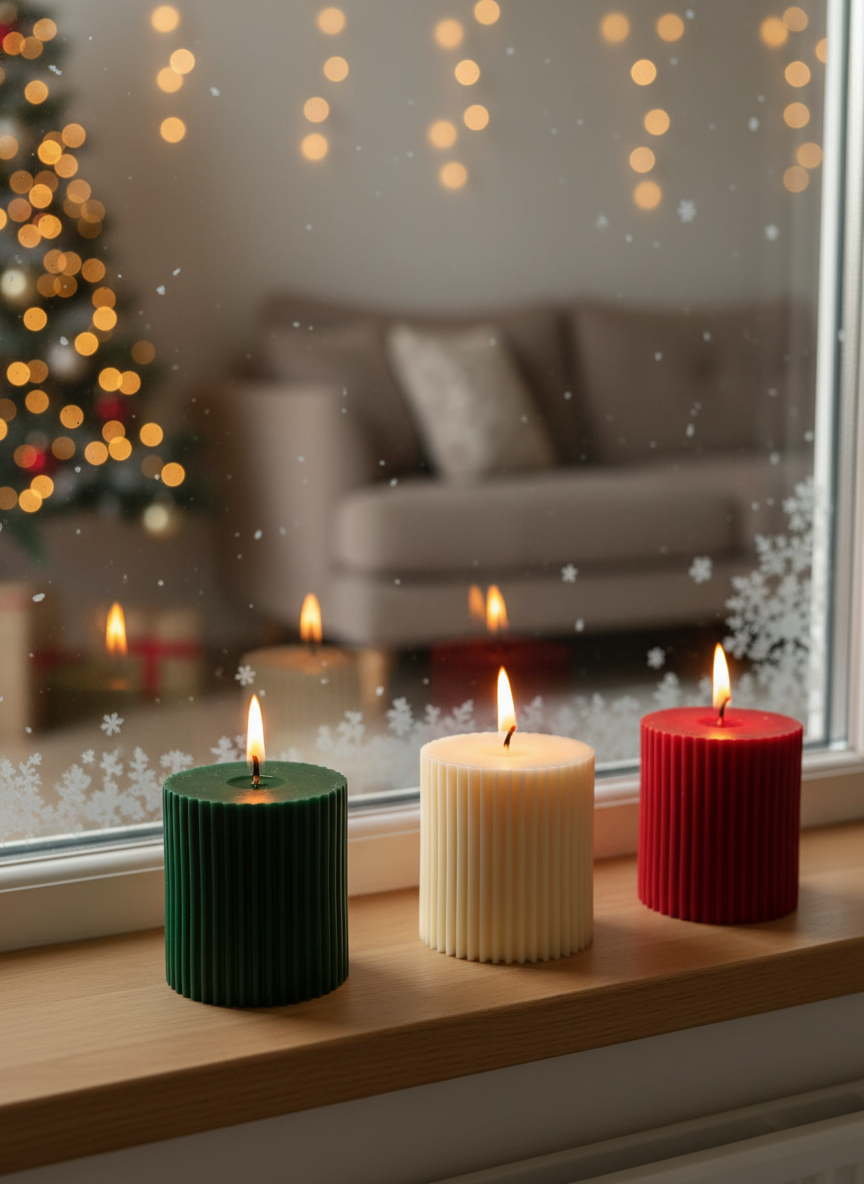 Classic Christmas Trio Candle Set of 3