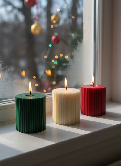Classic Christmas Trio Candle Set of 3