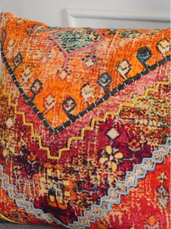 Embroidered Cushion Cover - Geo Chic