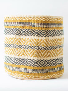 Geometric Jute Handwoven Basket Large