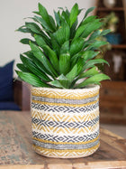 Geometric Jute Handwoven Basket Medium