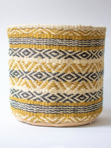 Geometric Jute Handwoven Basket Medium