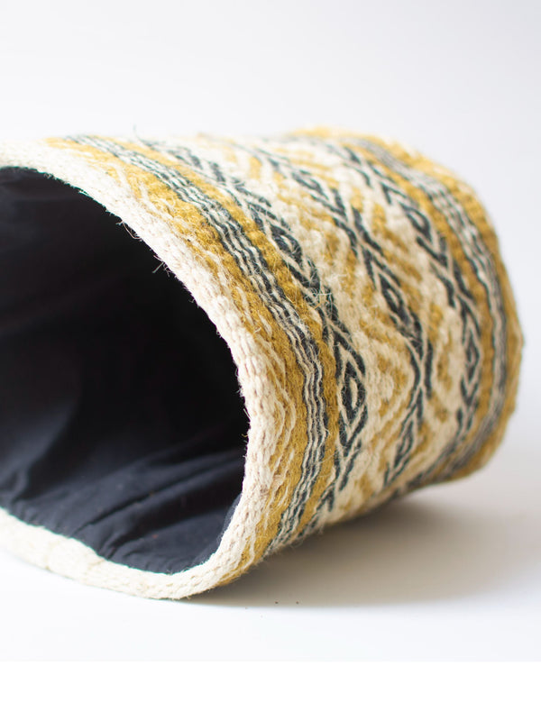 Geometric Jute Handwoven Basket Medium