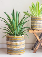 Geometric Jute Handwoven Baskets- Set of 2