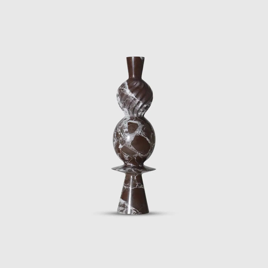 Geometric Marble Sculpture - Wine