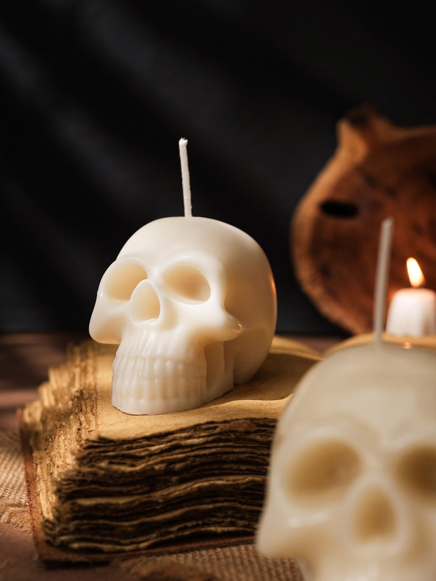 Ghost Skull Candle