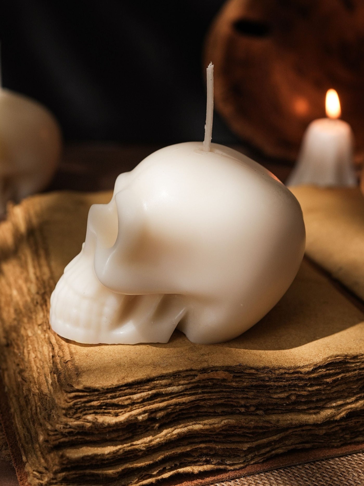 Ghost Skull Candle