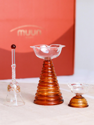 Glass Diya _ Bell Festive Gift Set