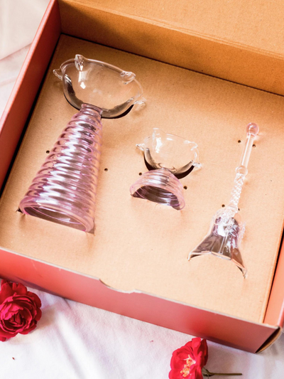 Glass Diya _ Bell Festive Gift Set