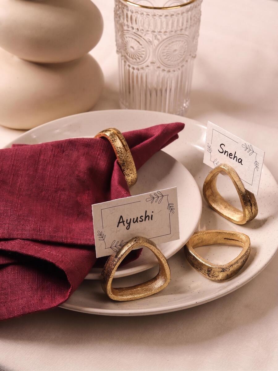 Triangle Napkin Rings With Name Tags