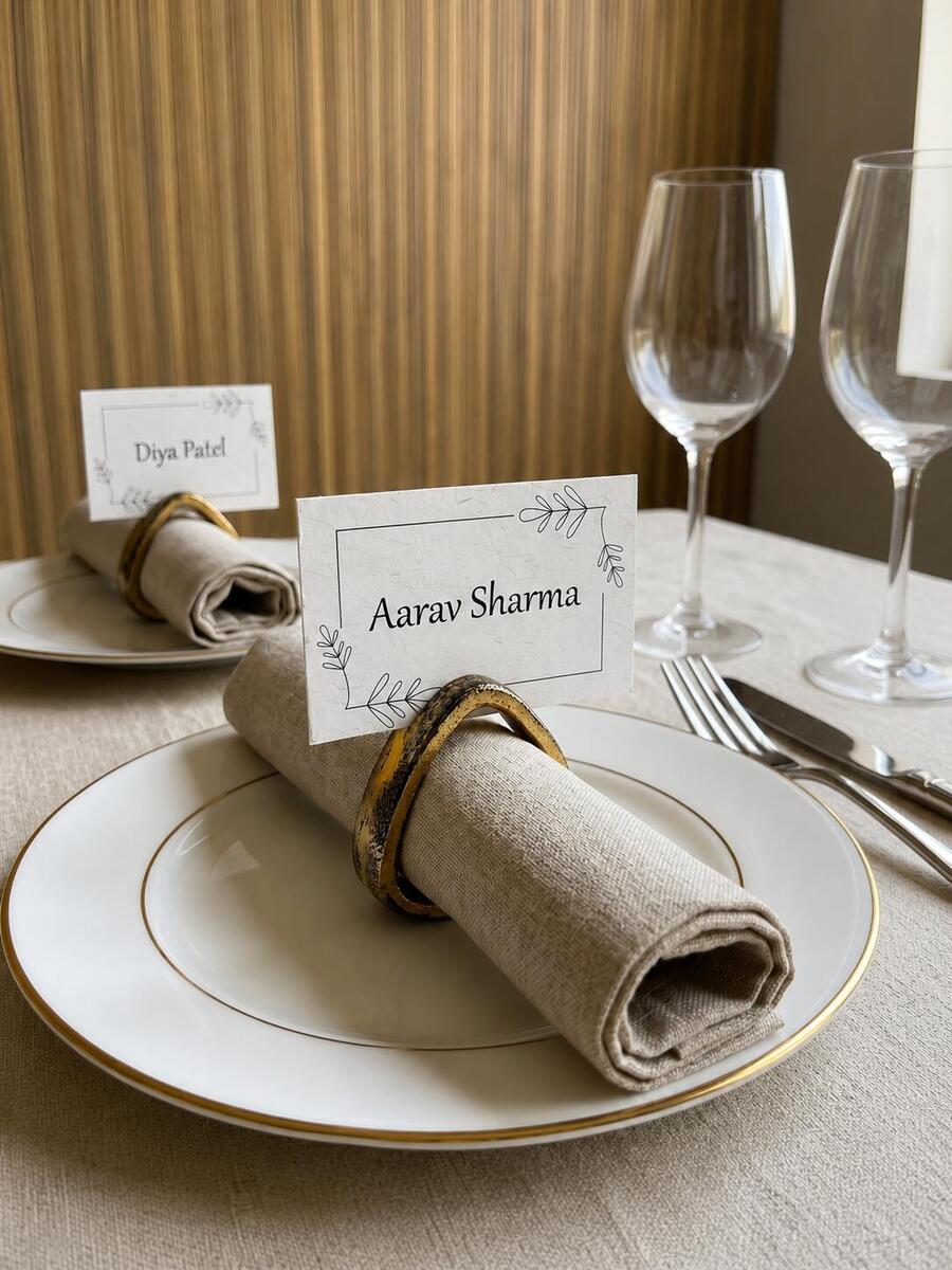 Triangle Napkin Rings With Name Tags