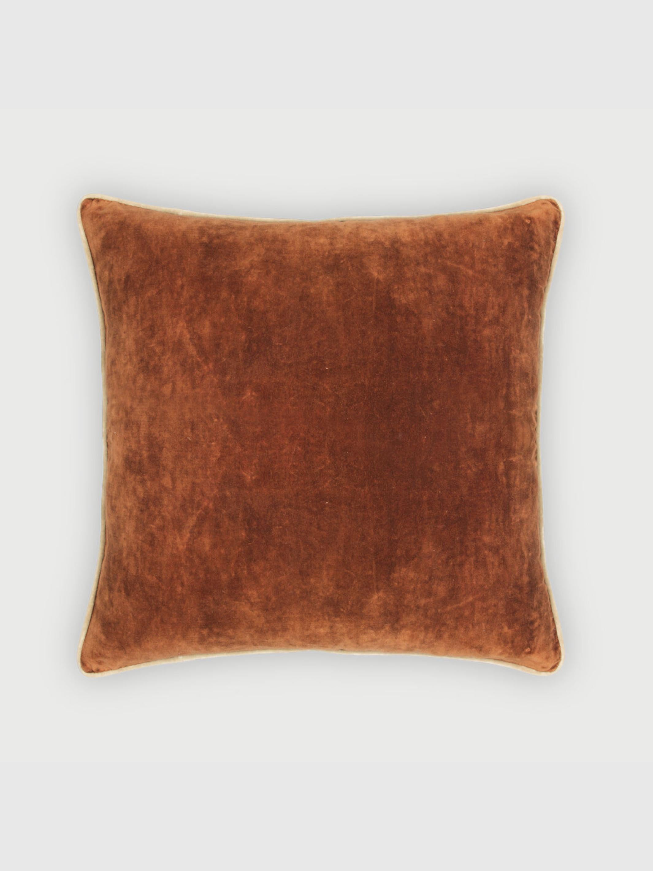 Glow Burnt Orange Velvet Cushion Cover