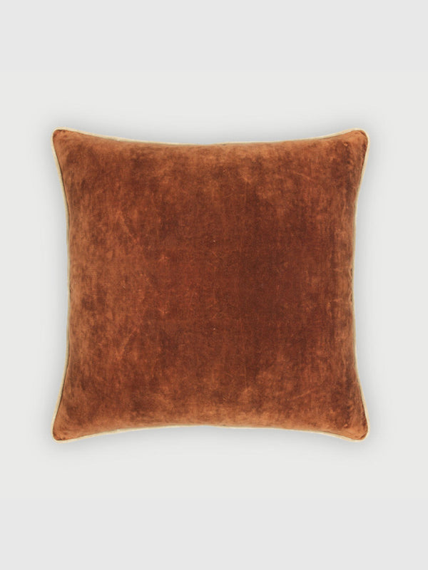 Glow Burnt Orange Velvet Cushion Cover