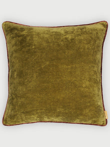 Glow Olive Green Velvet Cushion Cover