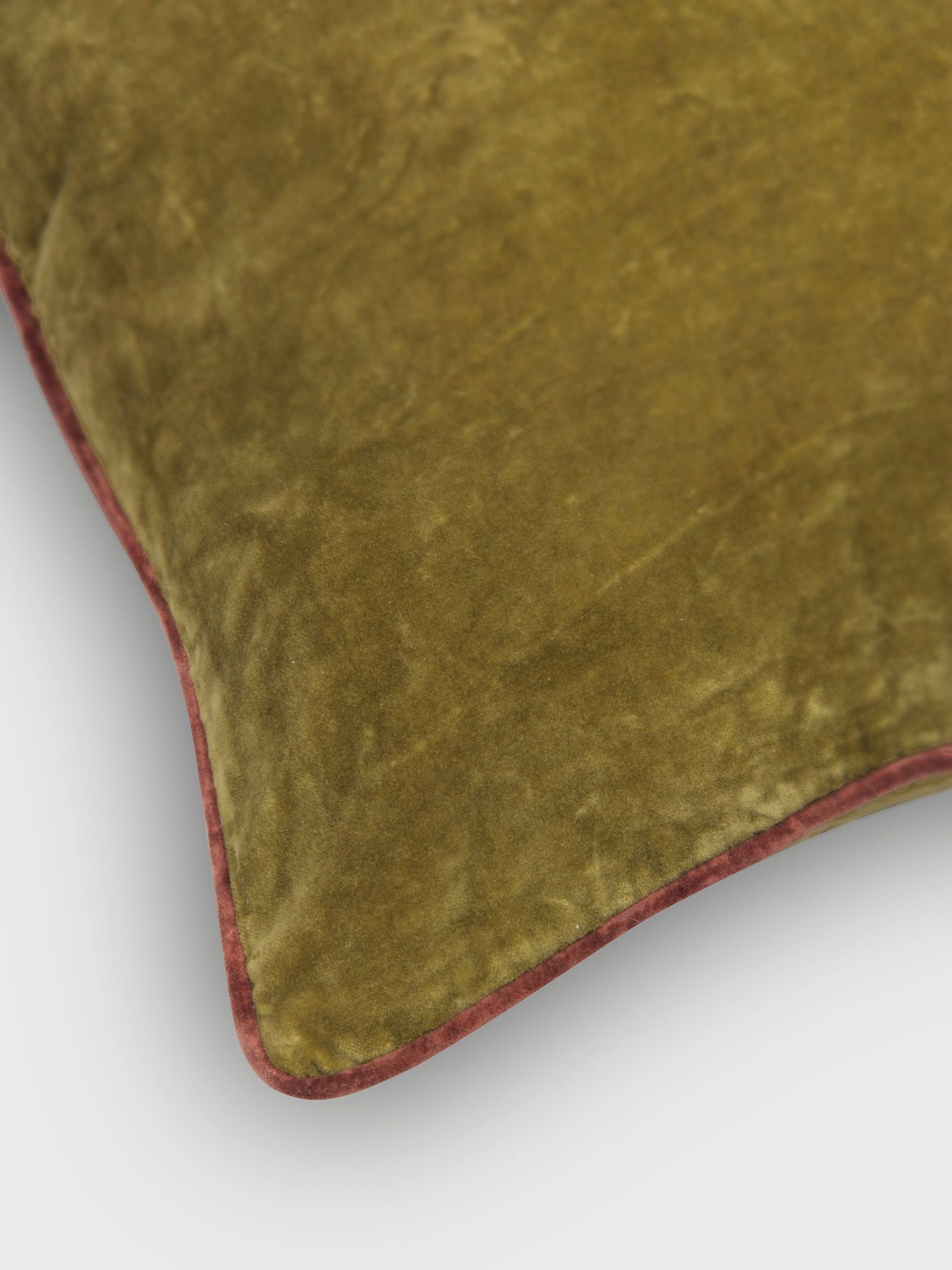 Glow Olive Green Velvet Cushion Cover