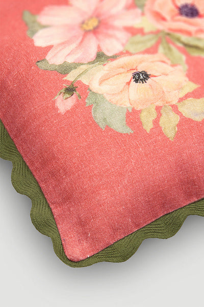 Annabella Carmine Linen Cushion Cover