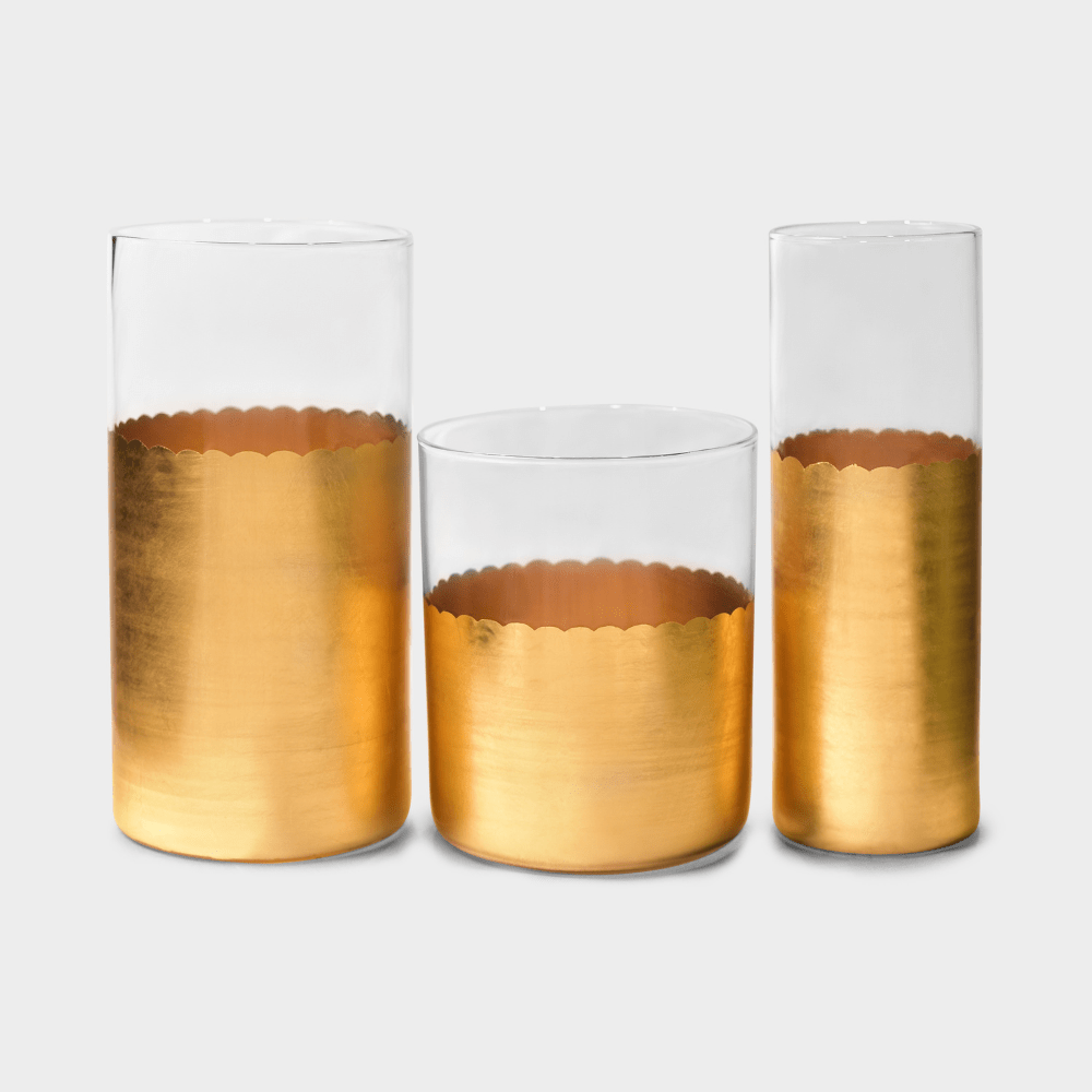 Gold Set Of 4 Tall Glasses