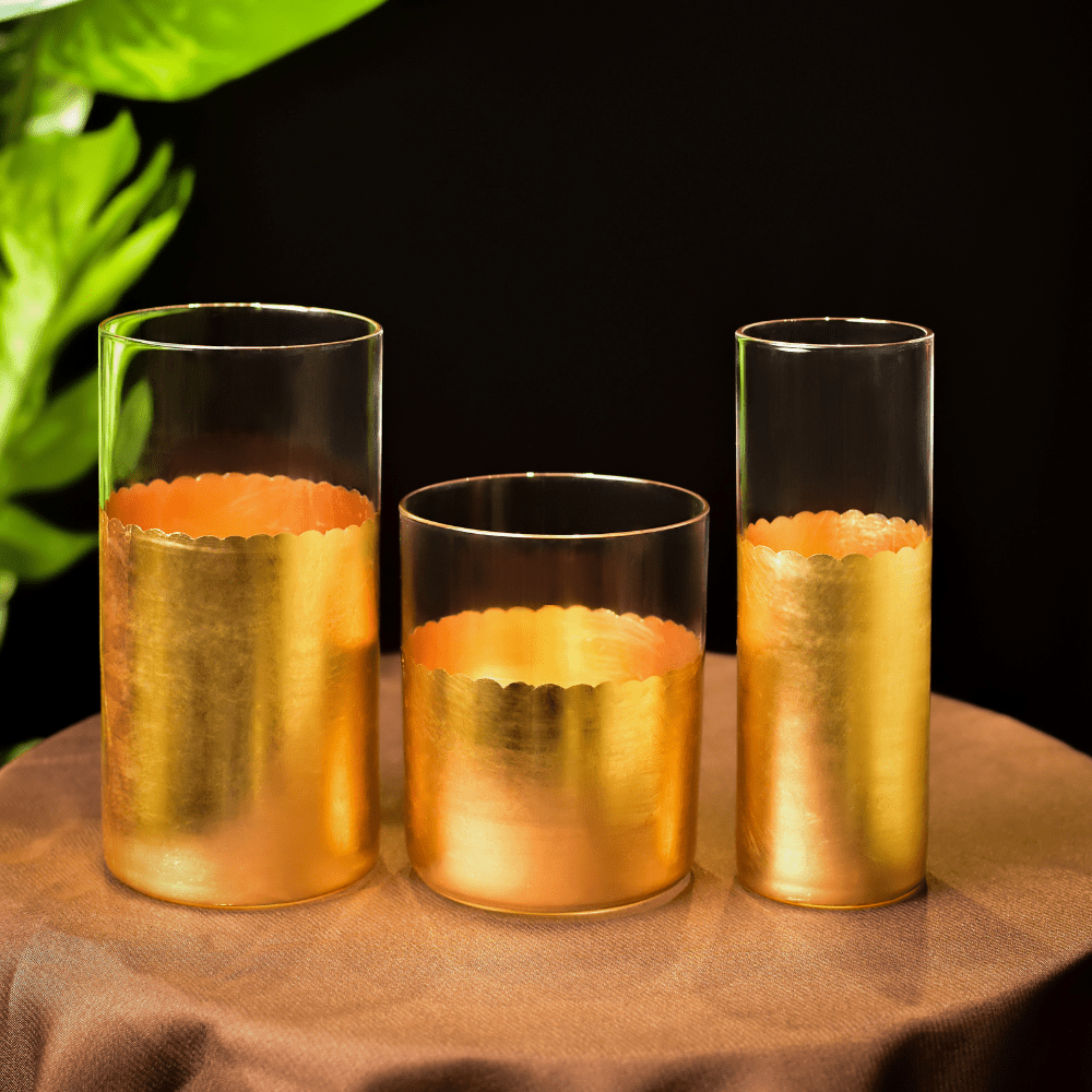 Gold Set Of 4 Tall Glasses