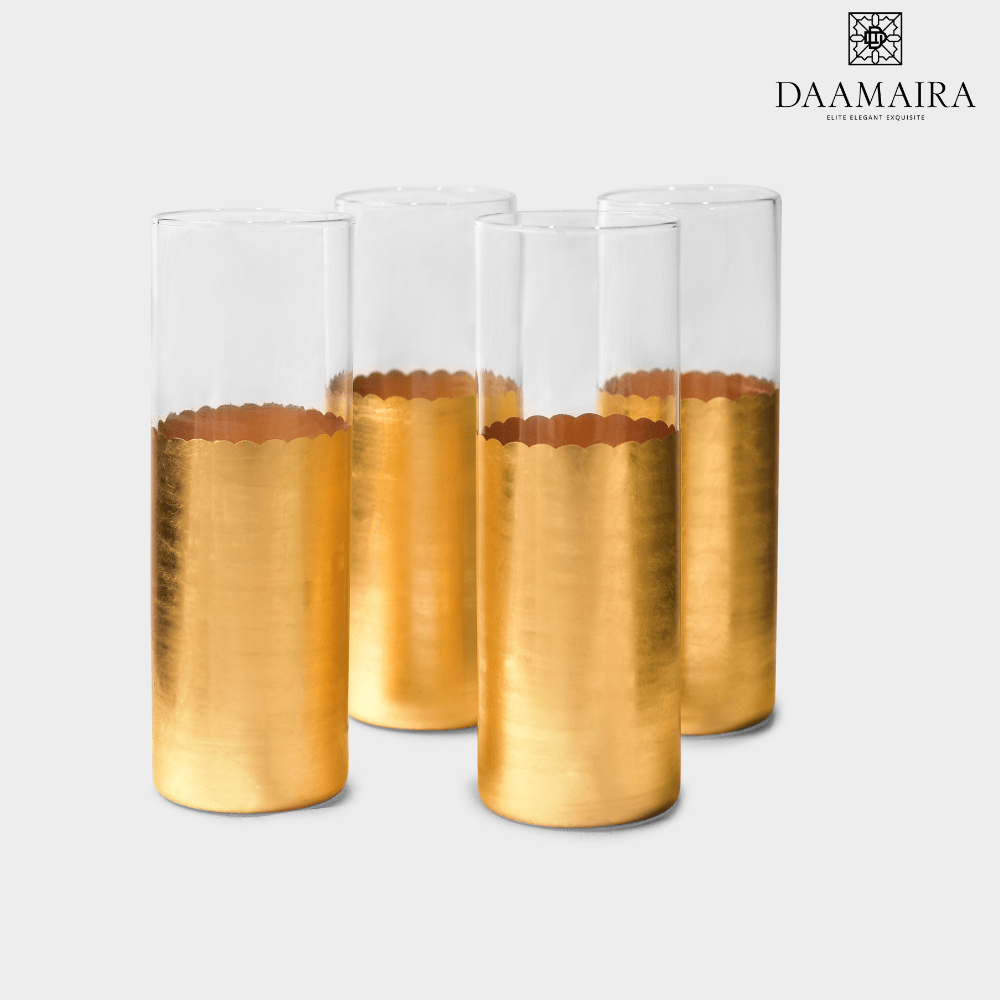 Gold Set Of 4 Tall Glasses