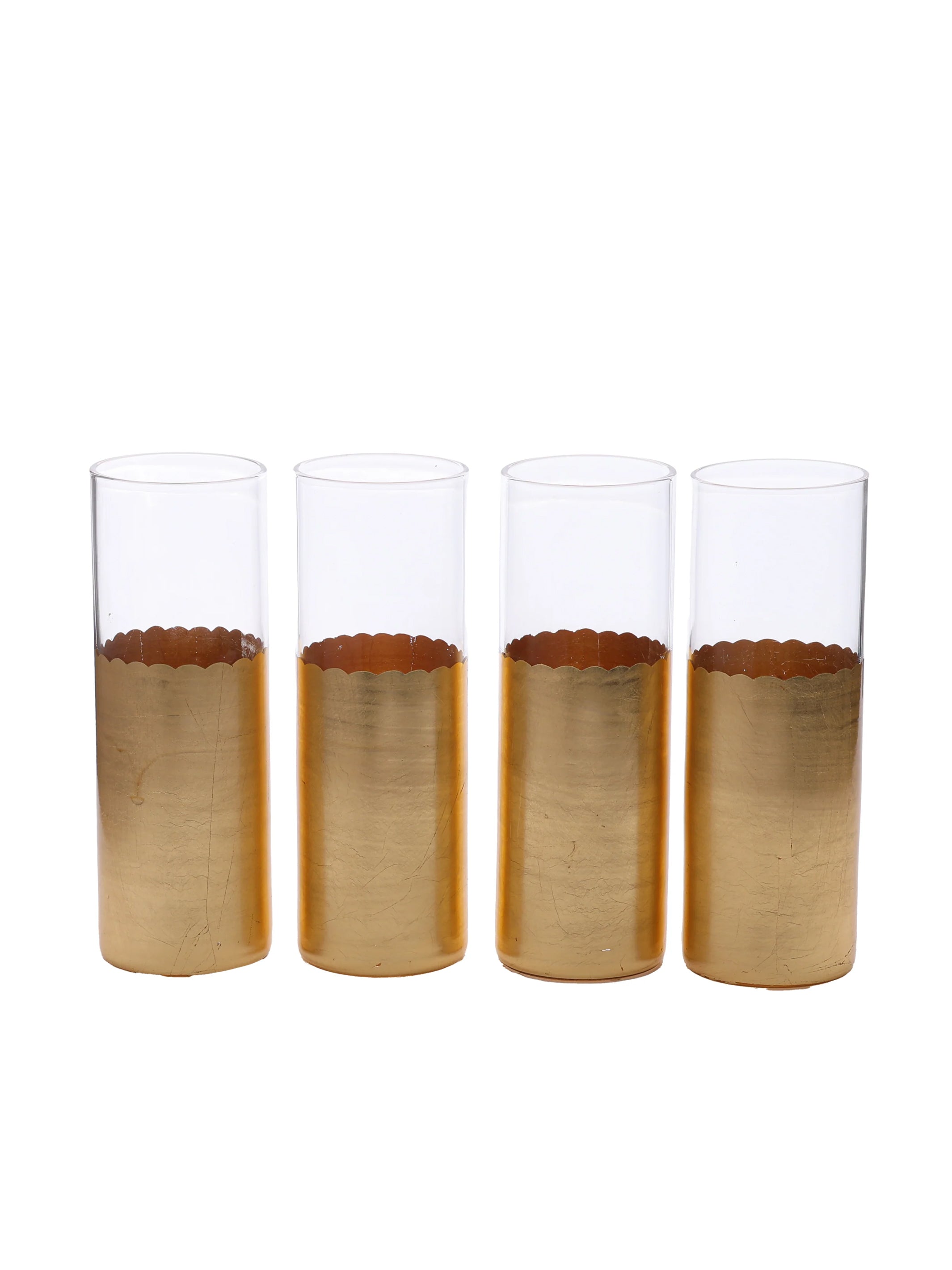 Gold Set Of 4 Tall Glasses