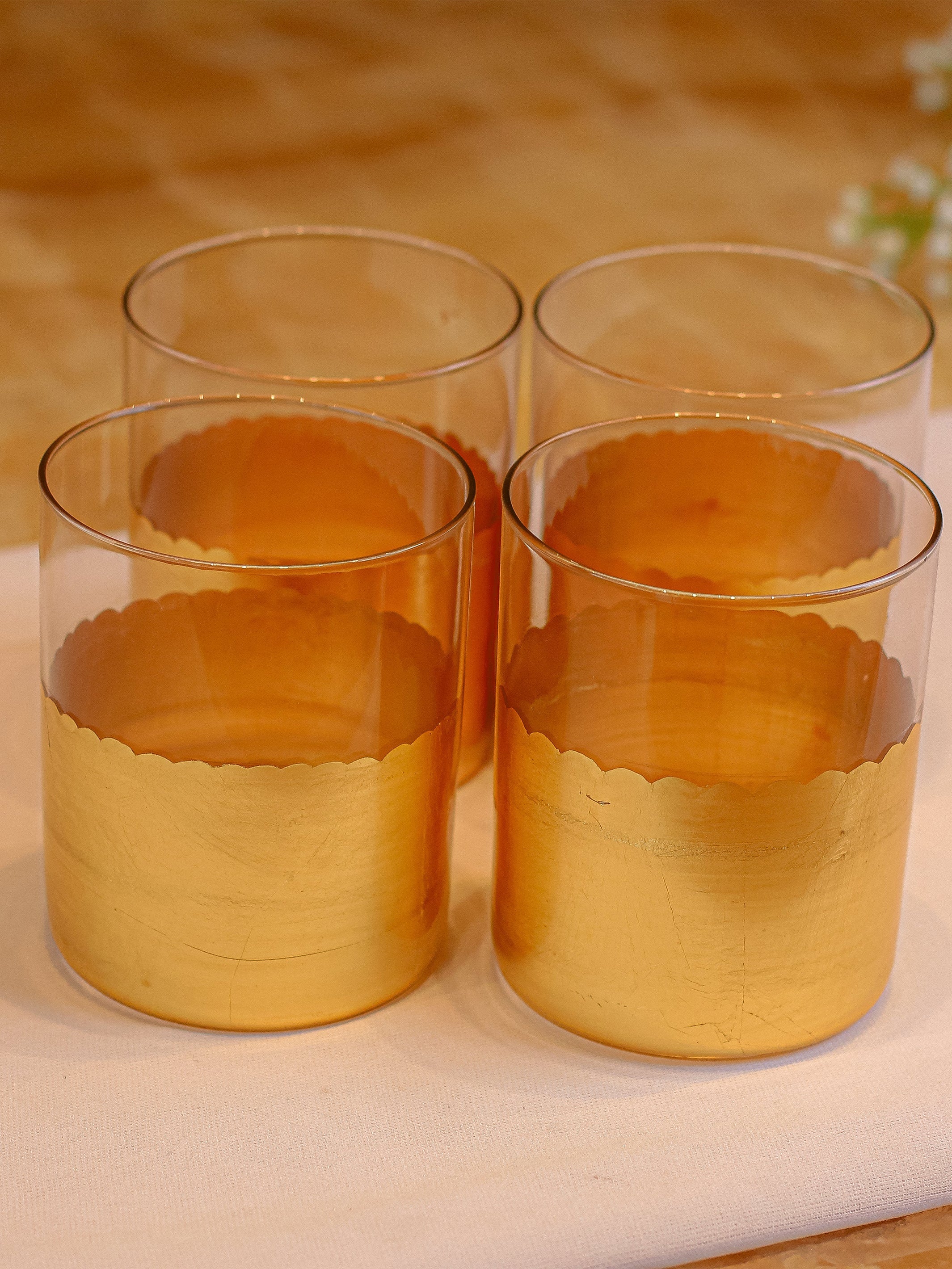 Gold Set Of 4 Water Glasses