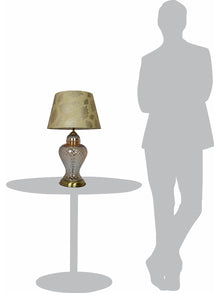 Golden Luster Glass Urn Table Lamp with Gold Leaf Shade