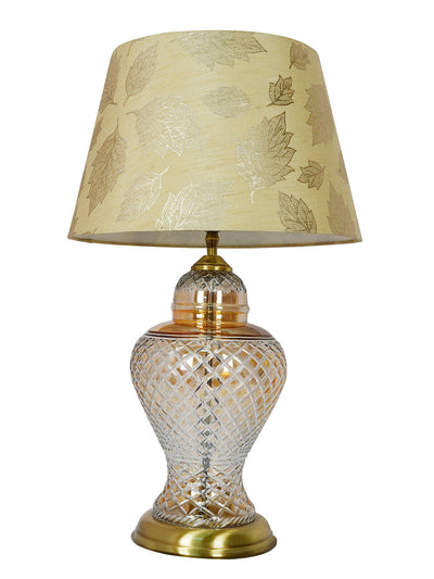 Golden Luster Glass Urn Table Lamp with Gold Leaf Shade