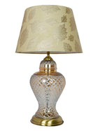 Golden Luster Glass Urn Table Lamp with Gold Leaf Shade