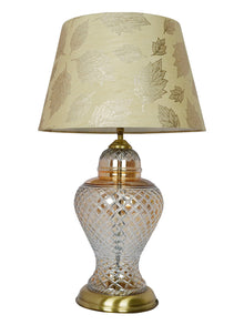 Golden Luster Glass Urn Table Lamp with Gold Leaf Shade
