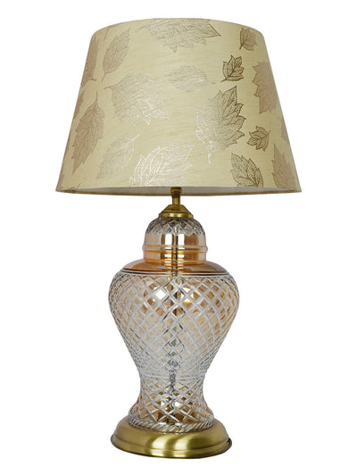 Golden Luster Glass Urn Table Lamp with Gold Leaf Shade