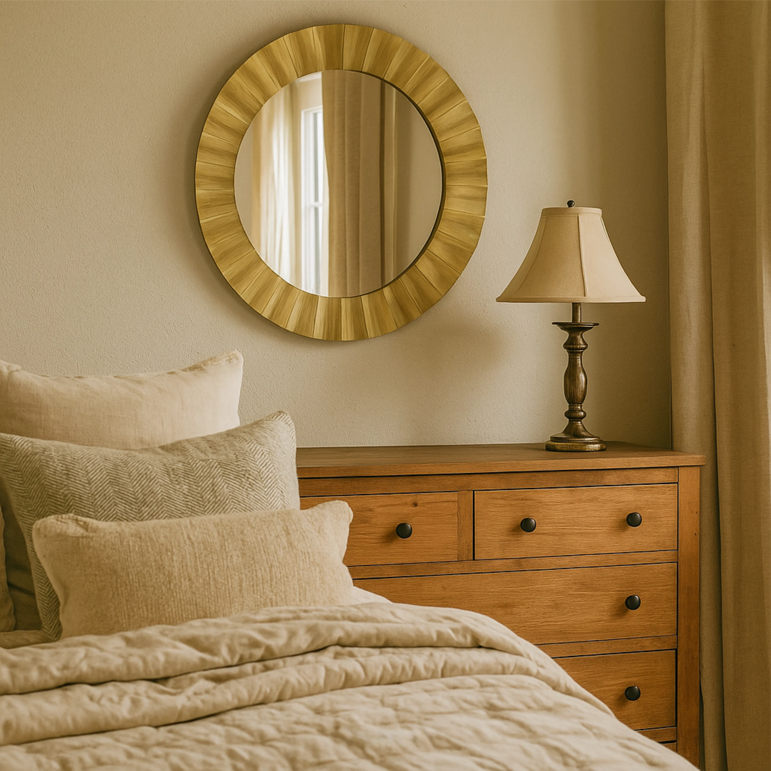 Golden Ripple Mirror - Product Image 
