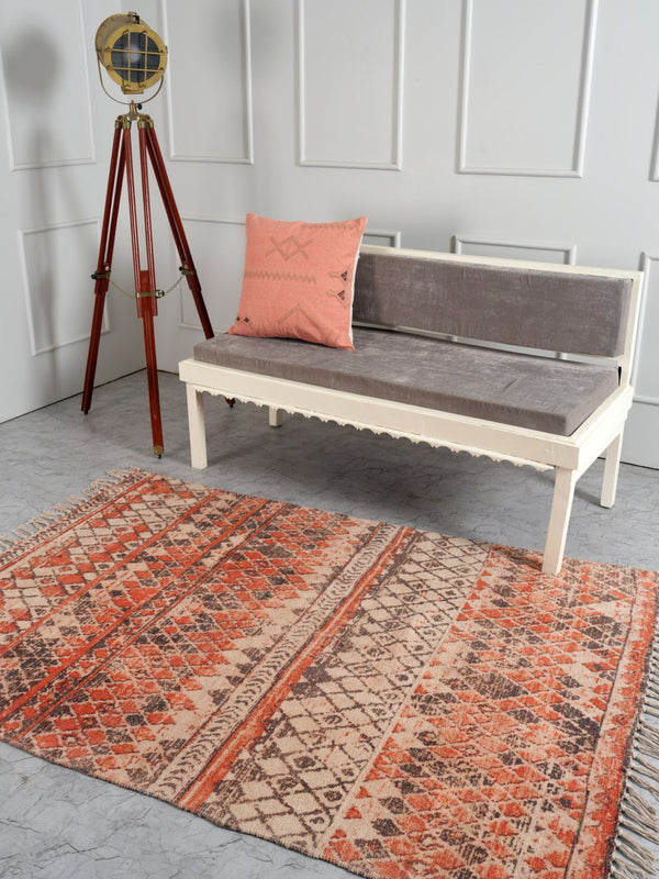 Printed Chenille Rug - Golden Trellis