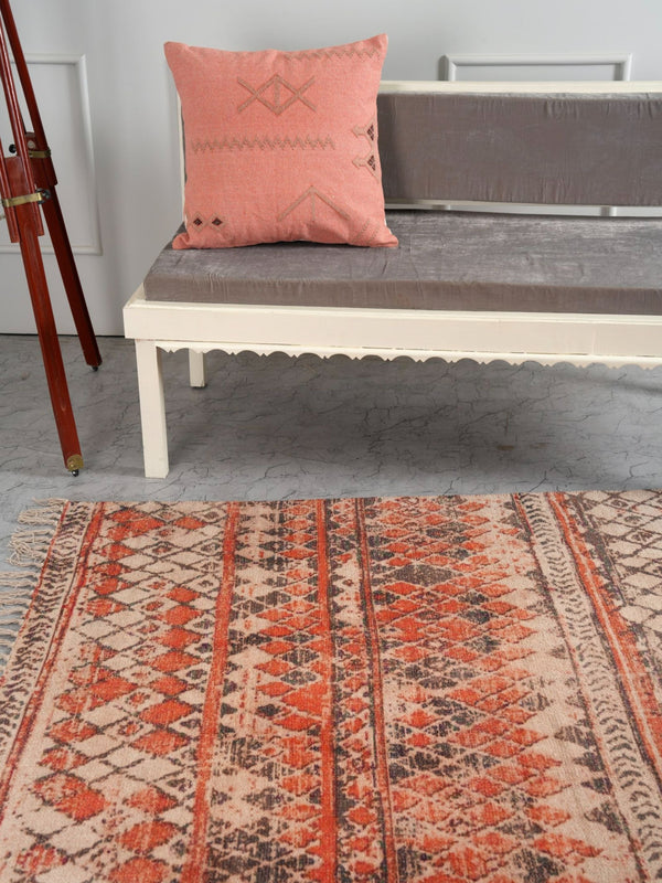 Printed Chenille Rug - Golden Trellis