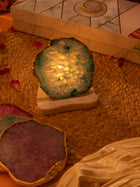 Agate Stone With Marble Base Tea Light Holder