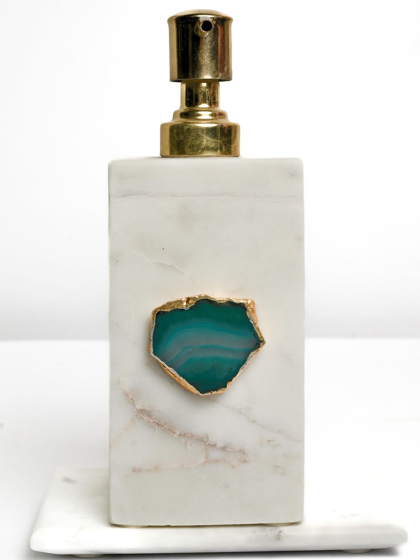 Green Agate with Marble Soap Dispenser