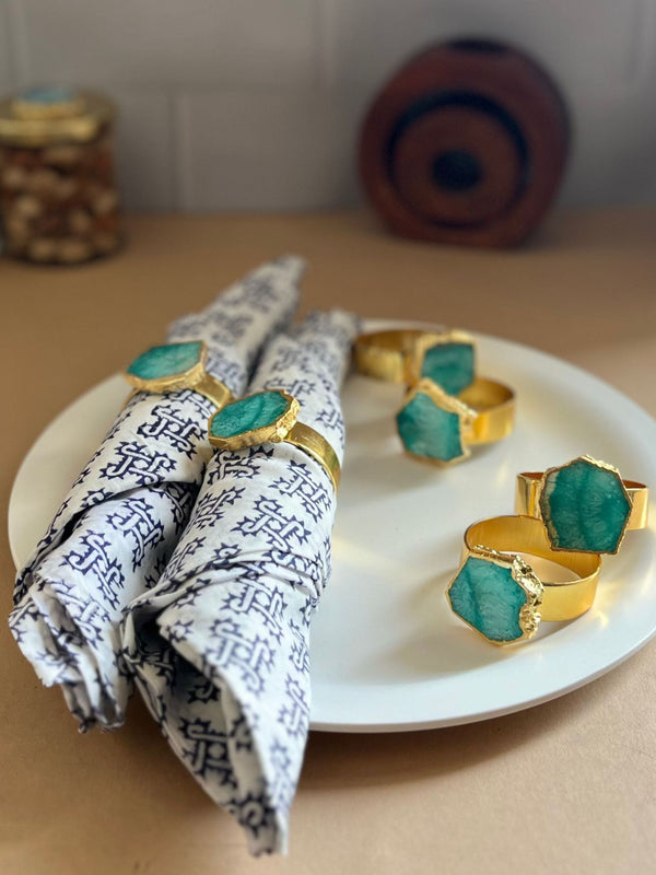 Crystal Agate Napkin Rings Set of 6