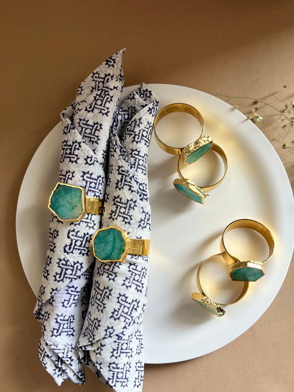 Crystal Agate Napkin Rings Set of 6