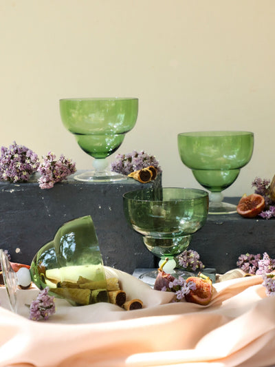 Green Goblet Bowl Set of 4