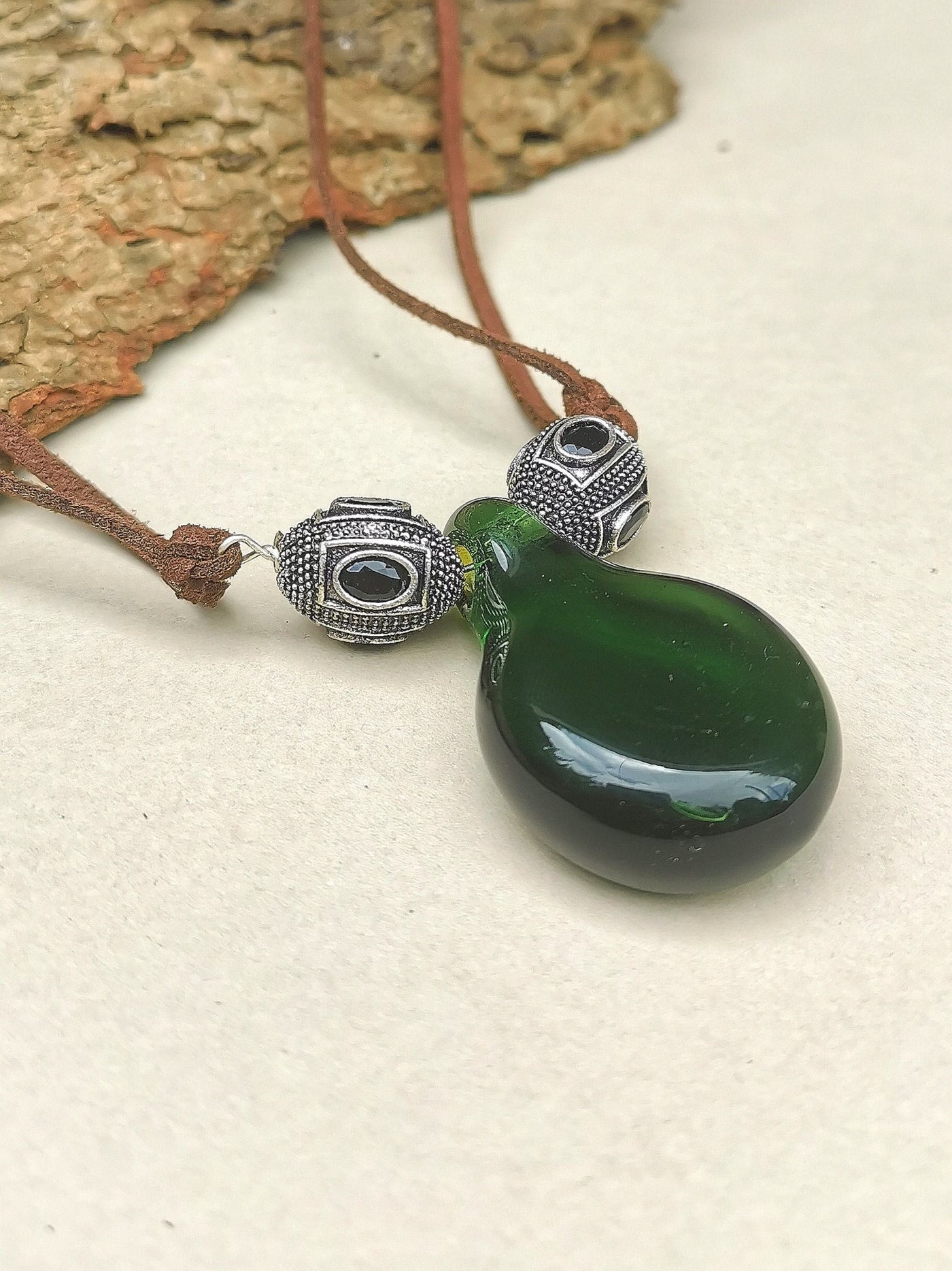 Green Jade Glass Necklace