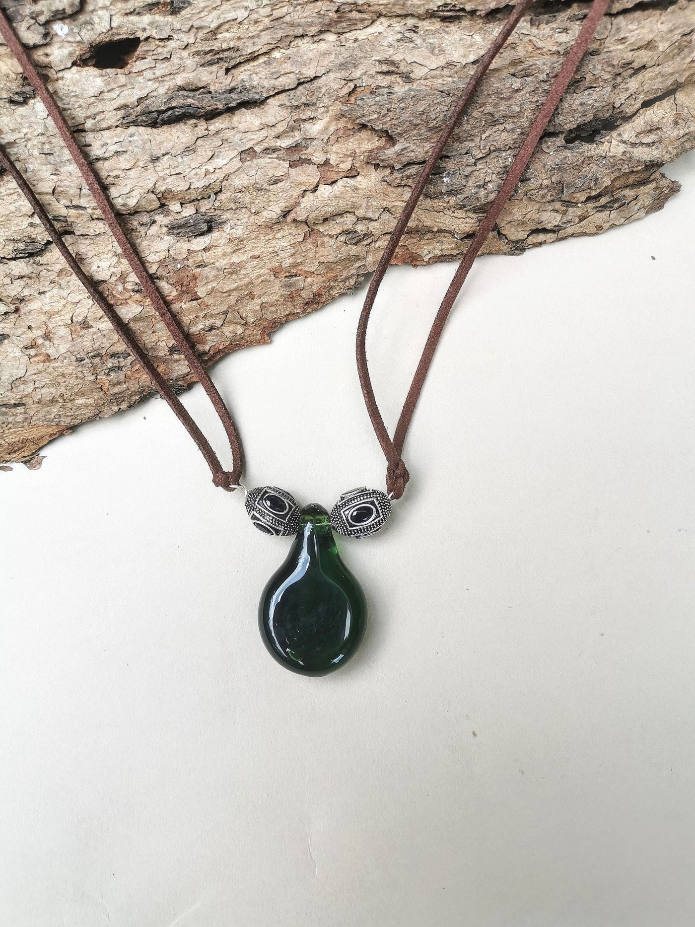 Green Jade Glass Necklace